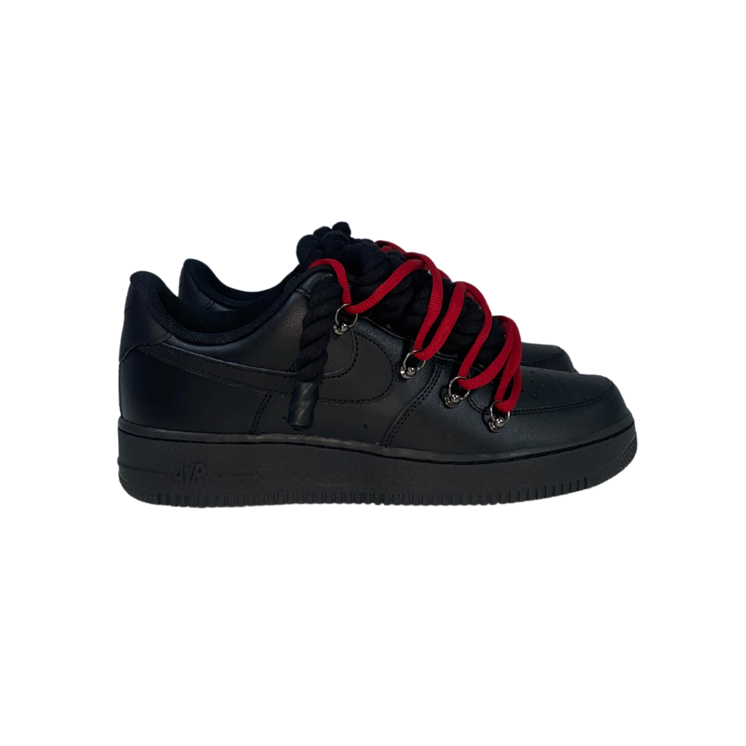 AF1 BLACK | RED OV LACES