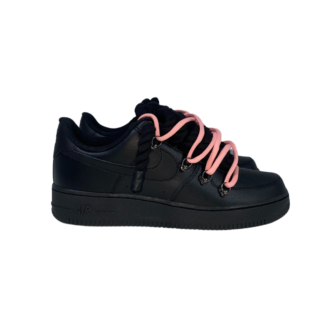 AF1 BLACK | LIGHT PINK OV LACES