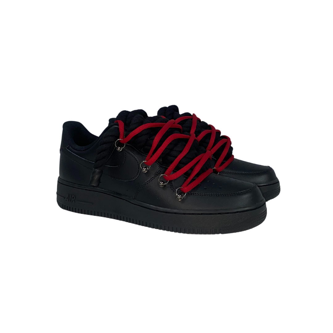 AF1 BLACK | RED OV LACES